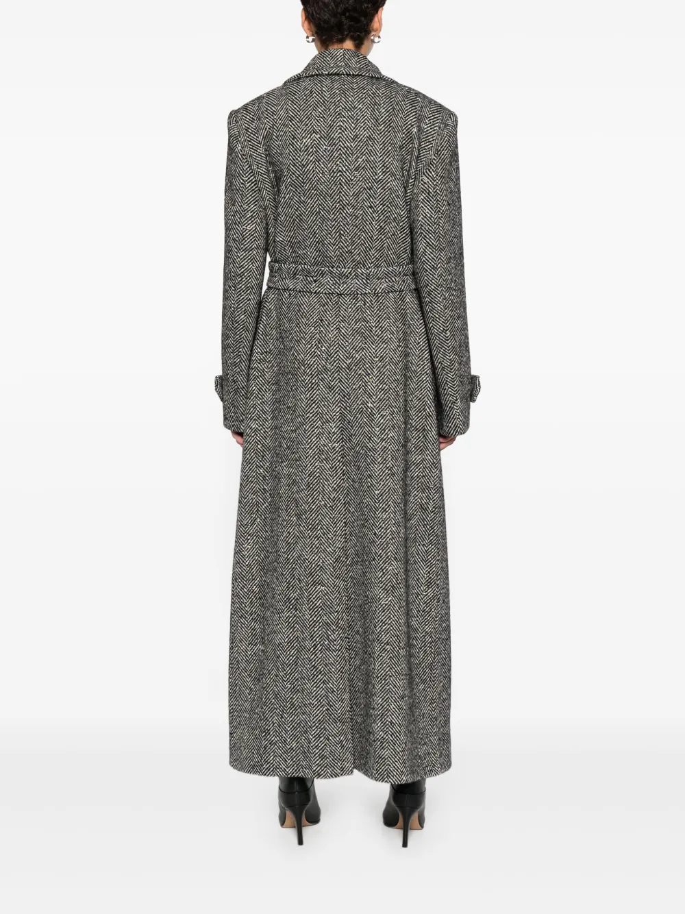 Tagliatore Jas met visgraatpatroon en ceintuur Grijs