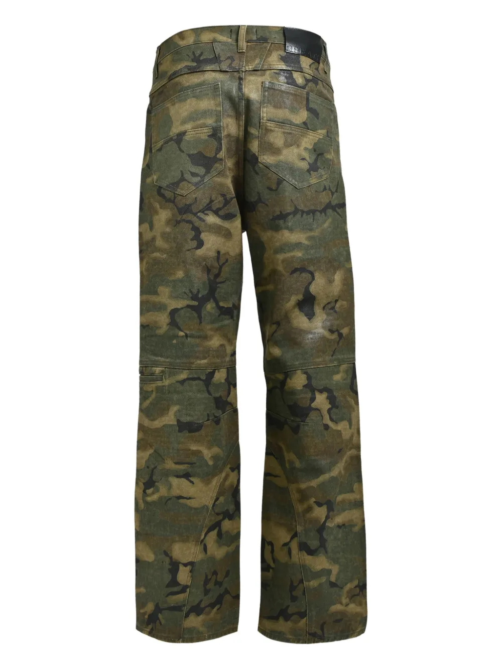 BREATH Gecoate broek met camouflageprint - Groen