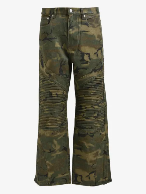 BREATH coated camouflage trousers