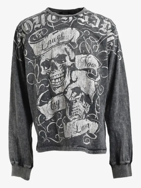 BREATH Langarmshirt mit Totenkopf-Print