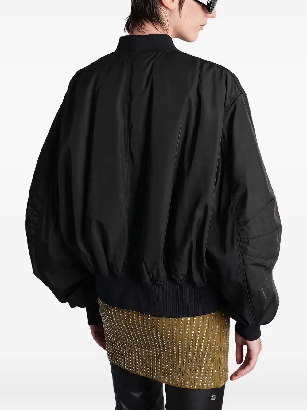 Attico Zip Pocket Bomber Jacket In Black