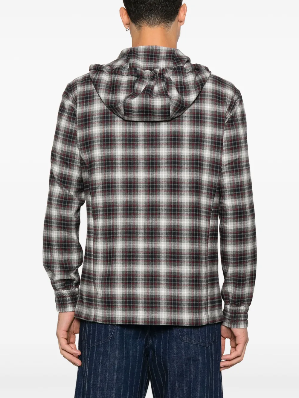 Kiton Geruite hoodie Grijs