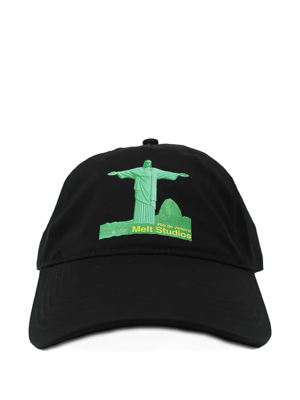 Melt Design-print Baseball Cap In Black