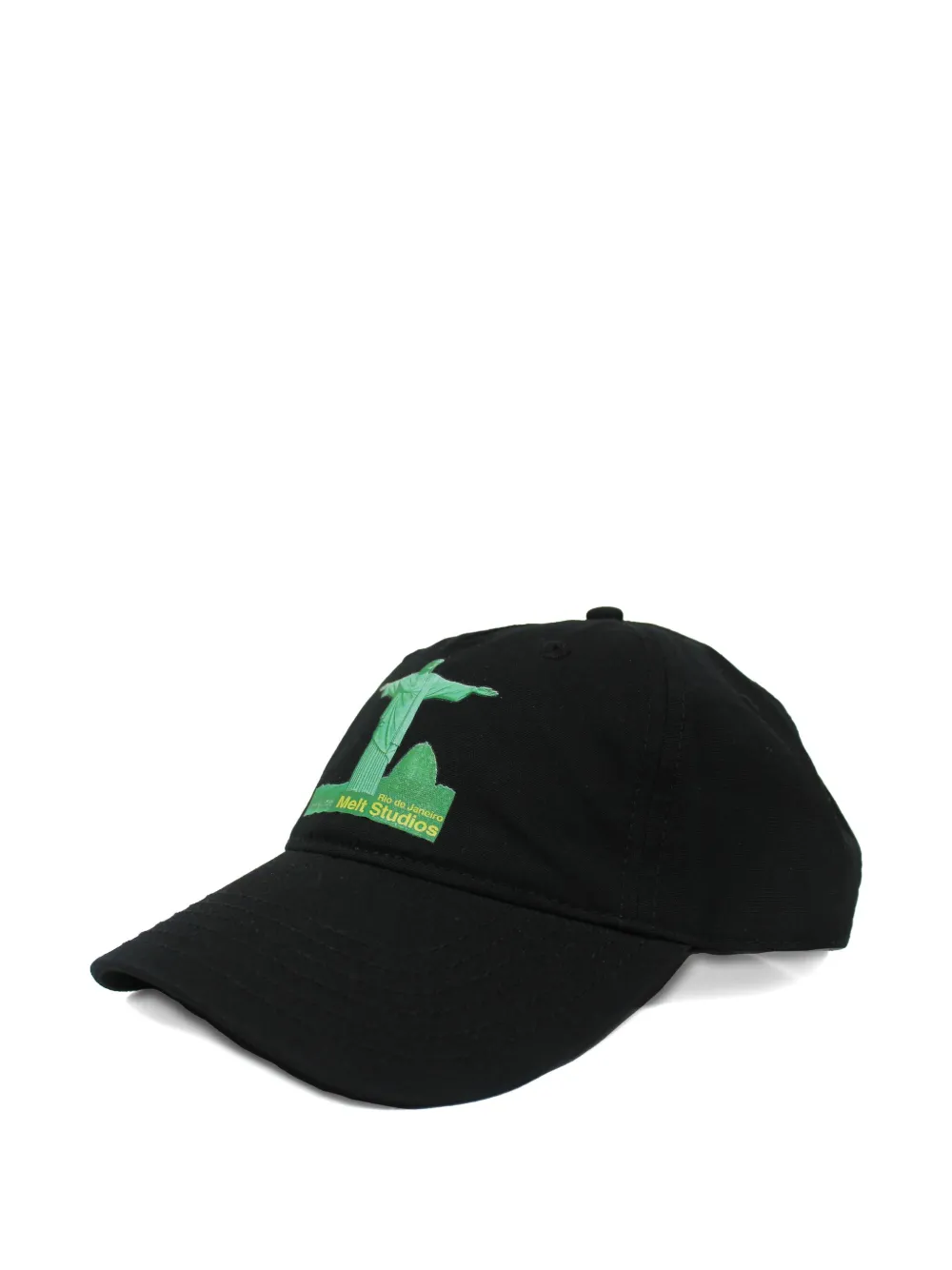 Melt Design-print Baseball Cap In Black