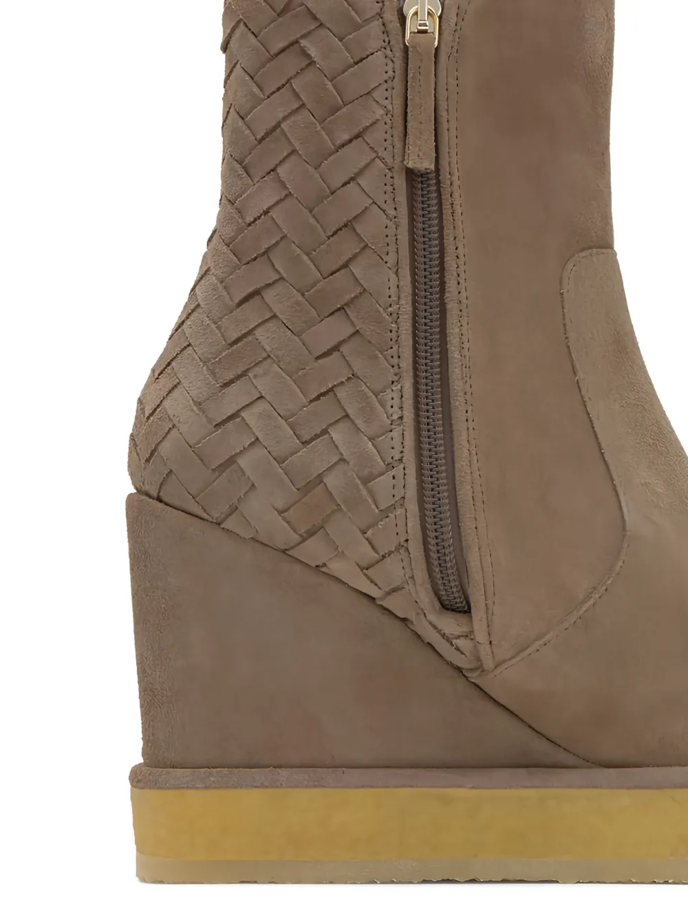 Castañer 100mm Brelia geweven laarzen met sleehak Beige