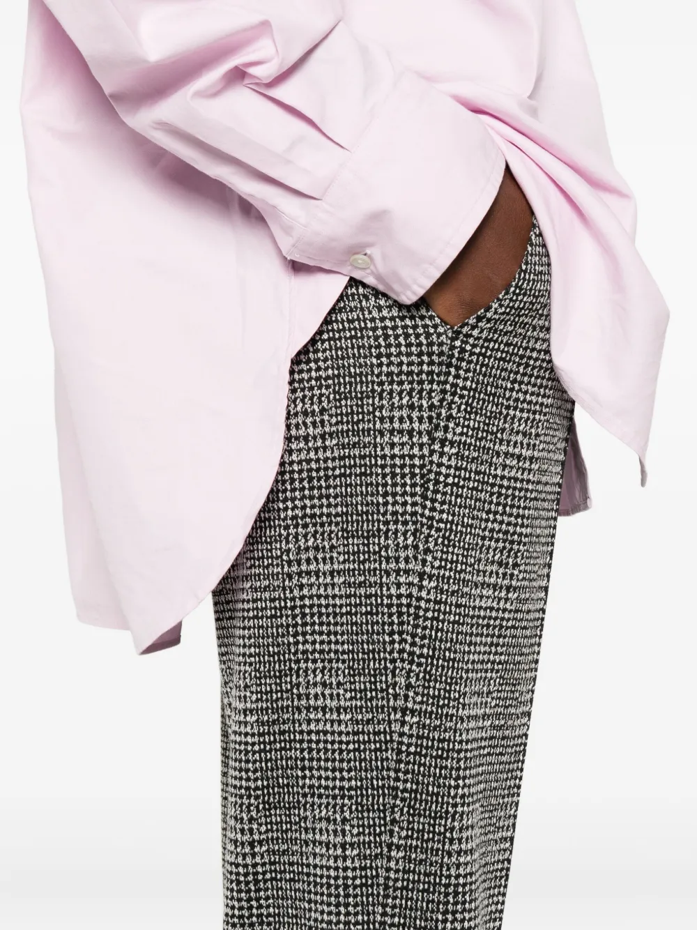 Cambio Geruite broek Grijs