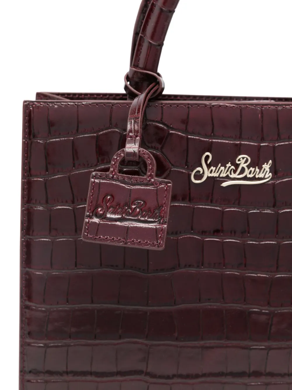 Mc2 Saint Barth Medium Shop Tote Bag In Burgundy