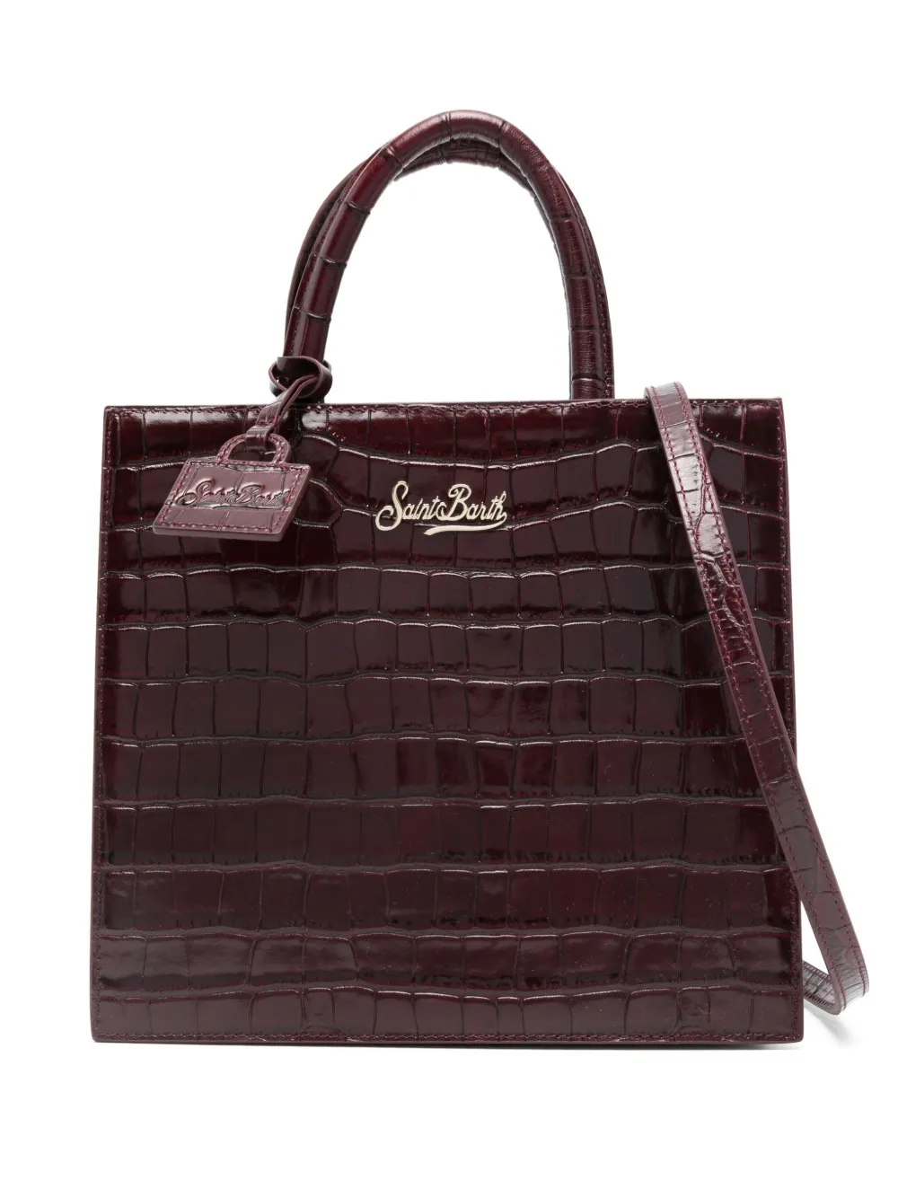 Mc2 Saint Barth Medium Shop Tote Bag In Burgundy