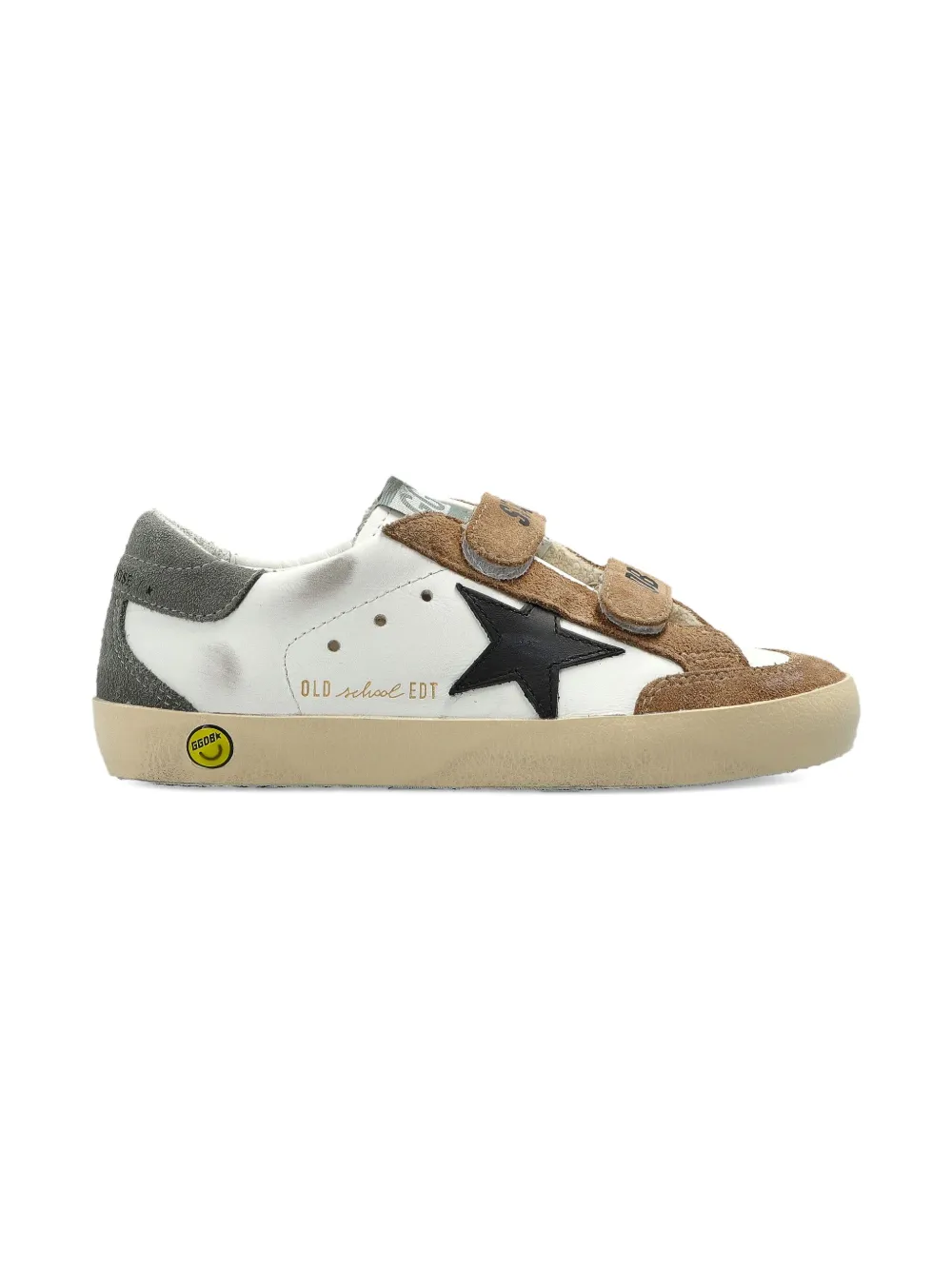 Golden Goose Kids Old School star-appliqué touch-strap trainers - Wit
