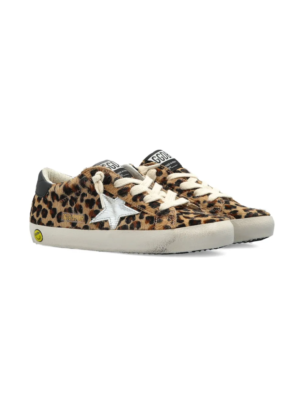 Golden Goose Kids Super-star Classic With List leopard-pattern trainers | Brown | Image 1