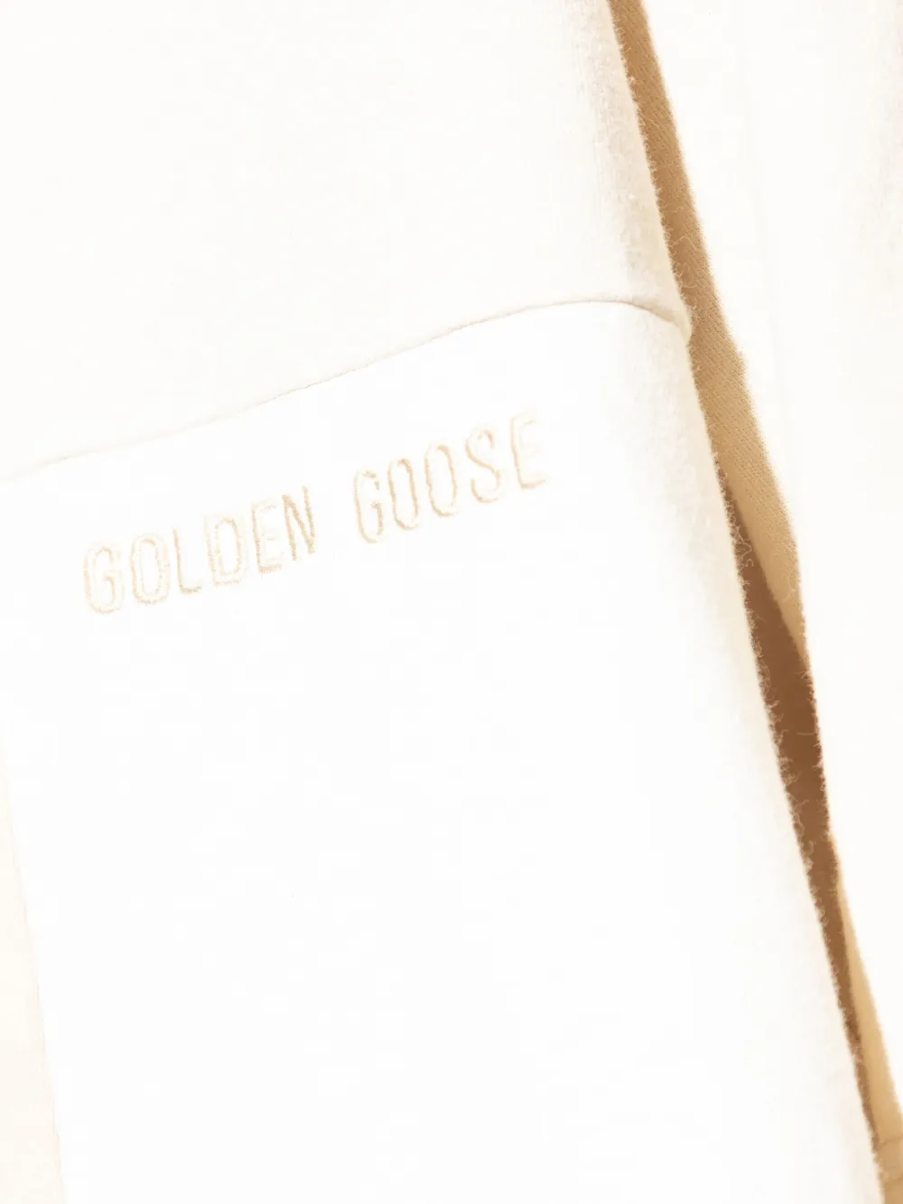 Golden Goose T-shirt met colourblocking en logodetail Beige
