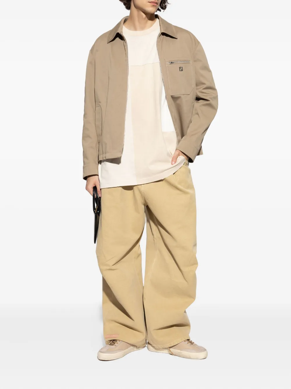 Golden Goose colour-block logo-detail T-shirt - Beige