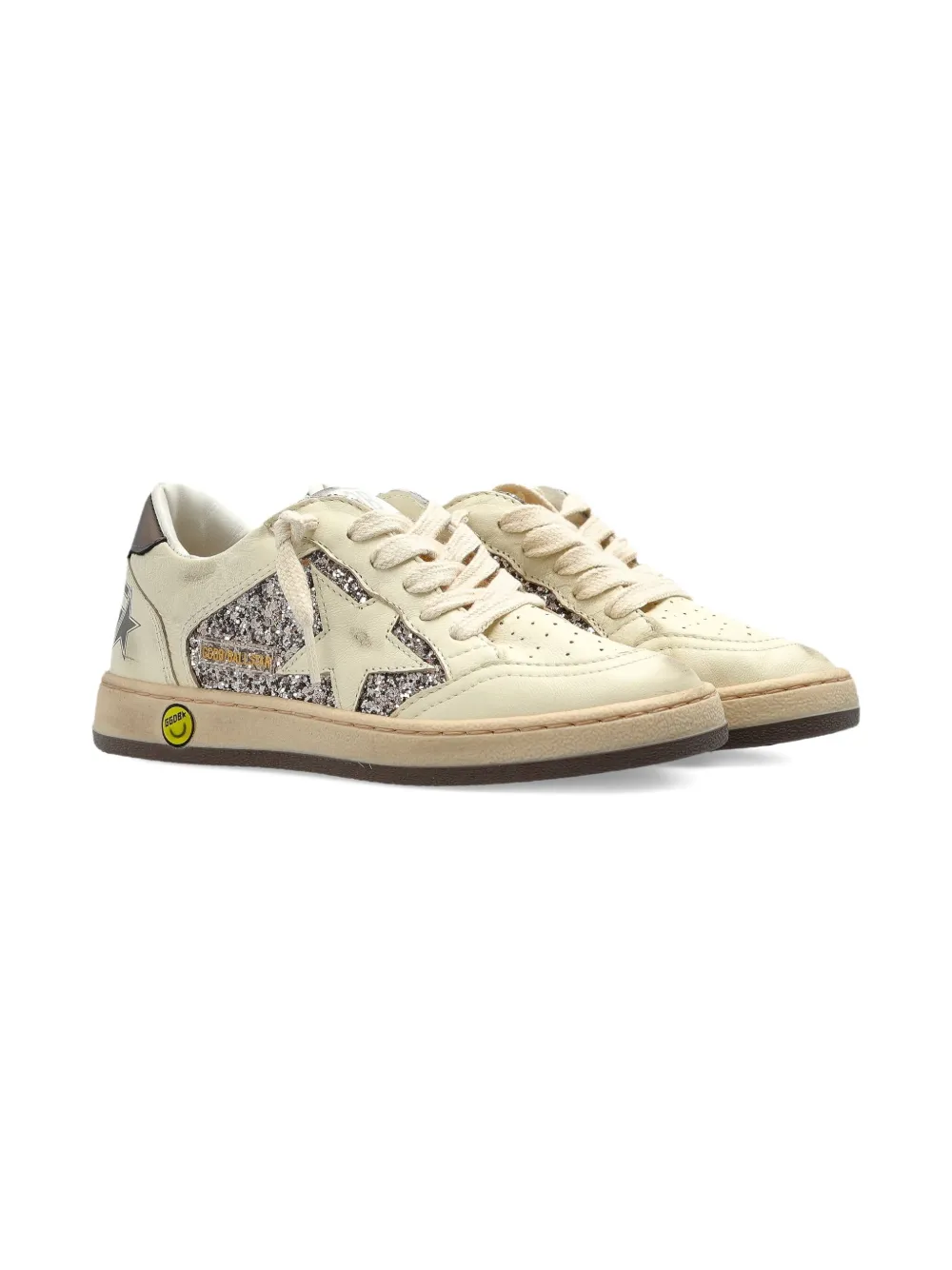 Golden Goose Kids Sneakers met glitterdetail Beige