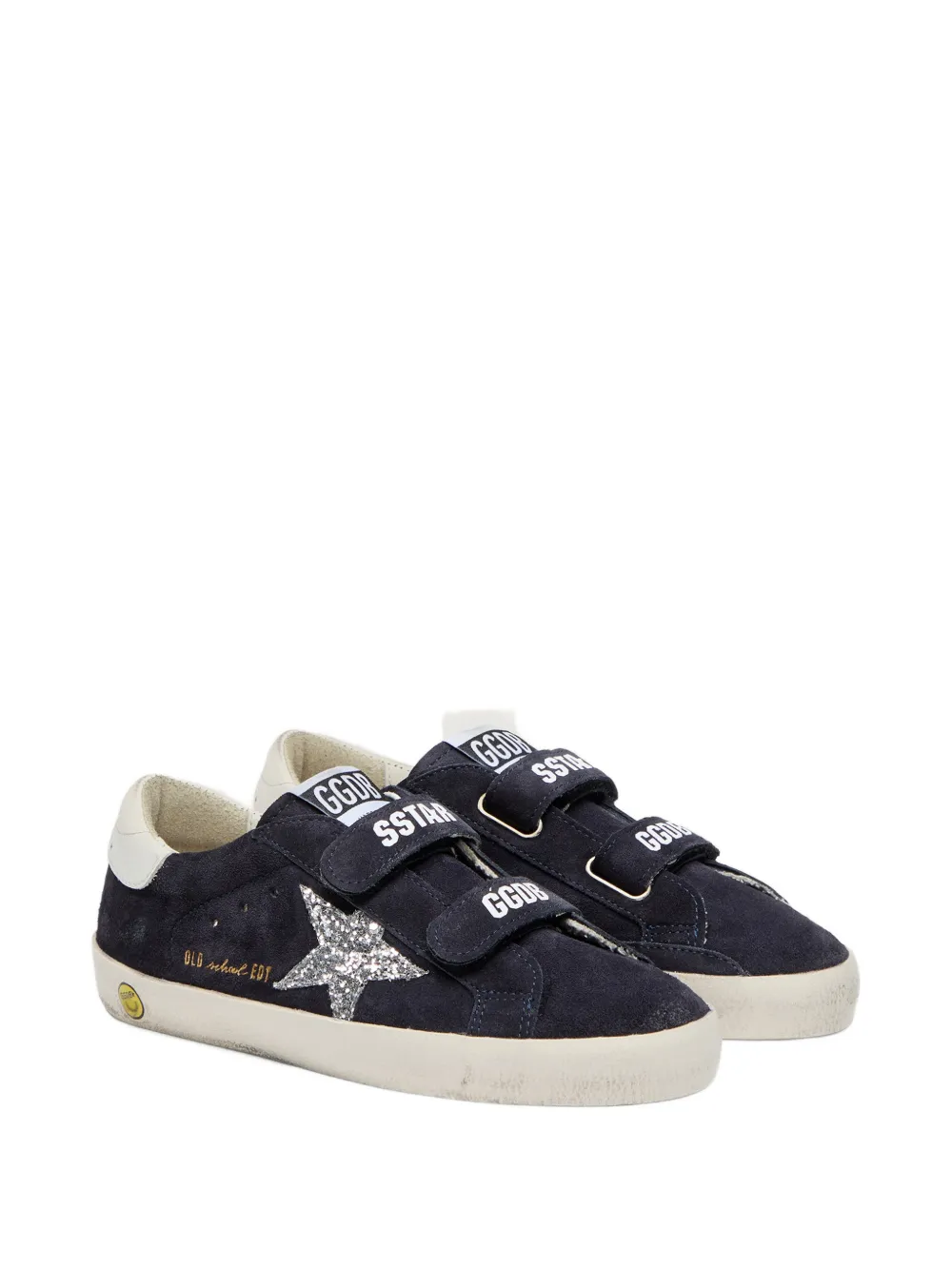 Golden Goose Kids Old School sneakers met glitterband Blauw