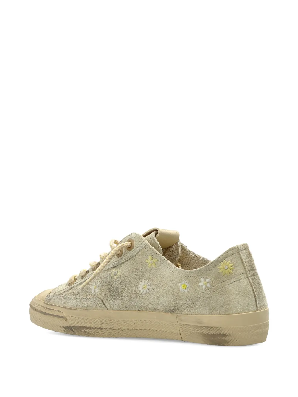 Golden Goose Sneakers met geborduurde bloemen Beige