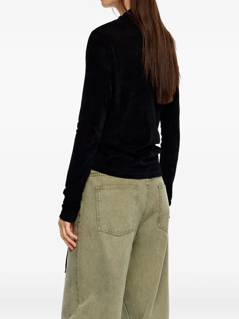 Bimba y Lola Top met trekkoord en gedrapeerde hals Zwart