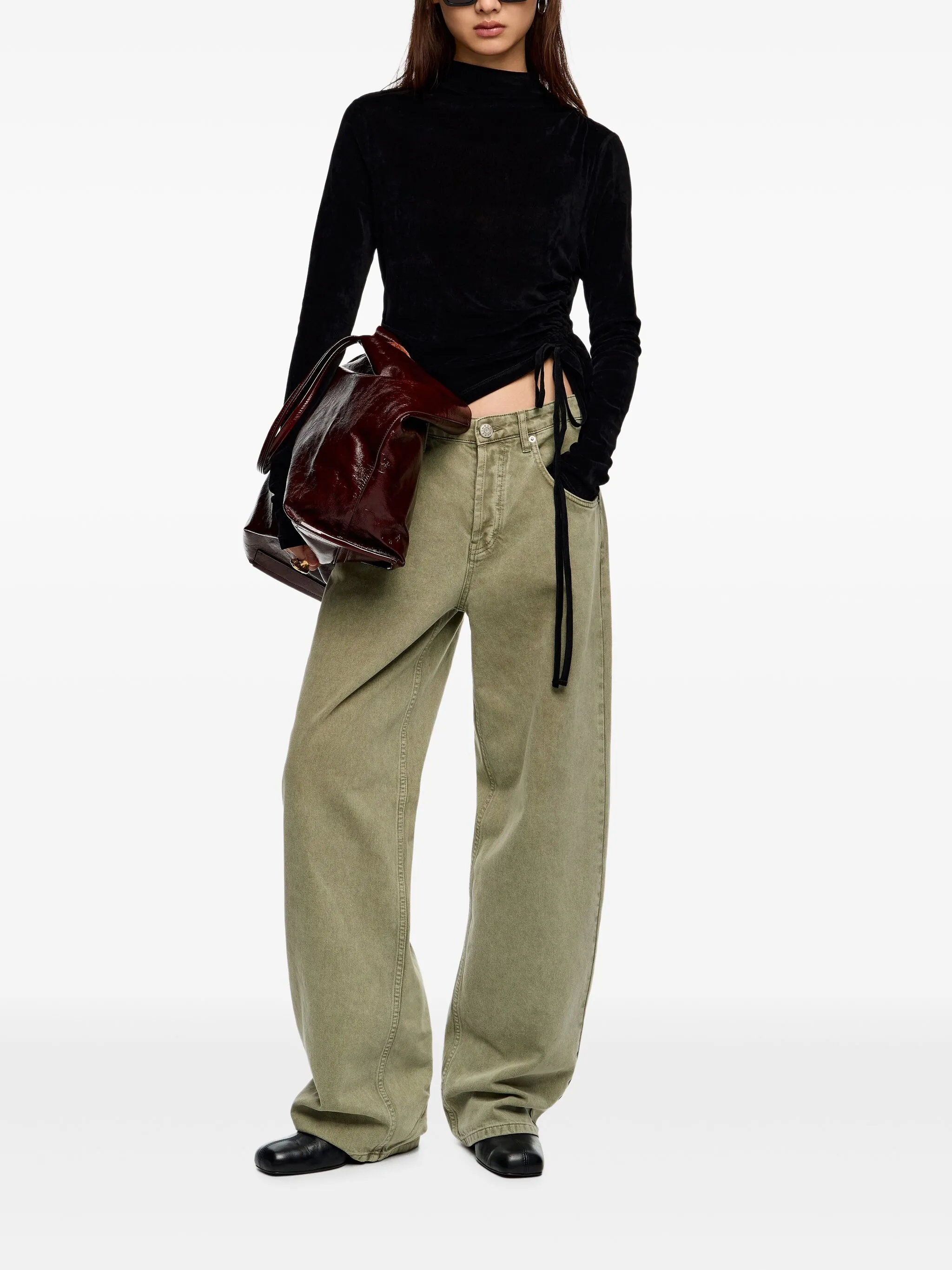 Bimba y Lola drawstring mock-neck top