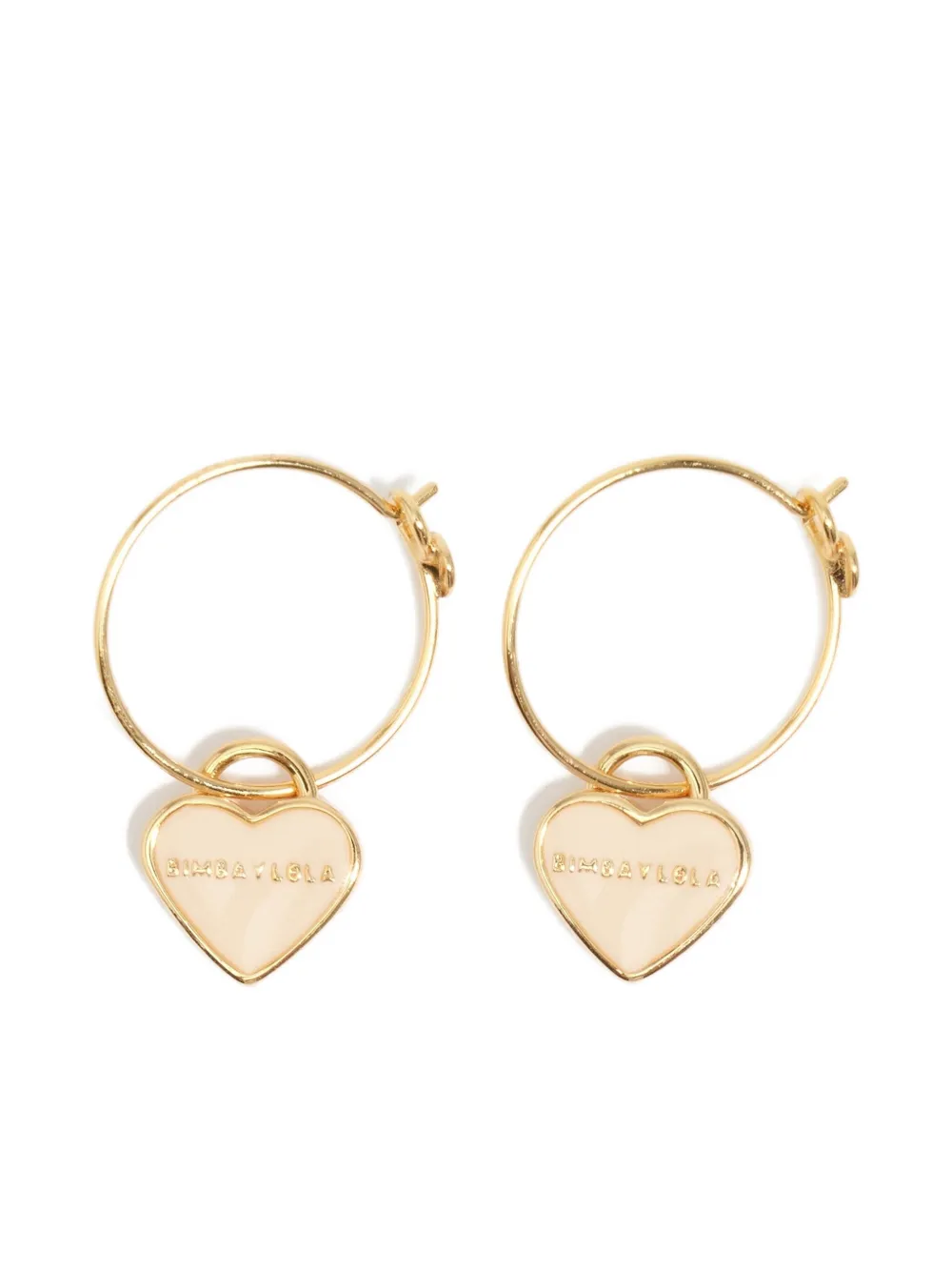 Bimba y Lola arracadas mini con dije de corazón | dorado | Image 1
