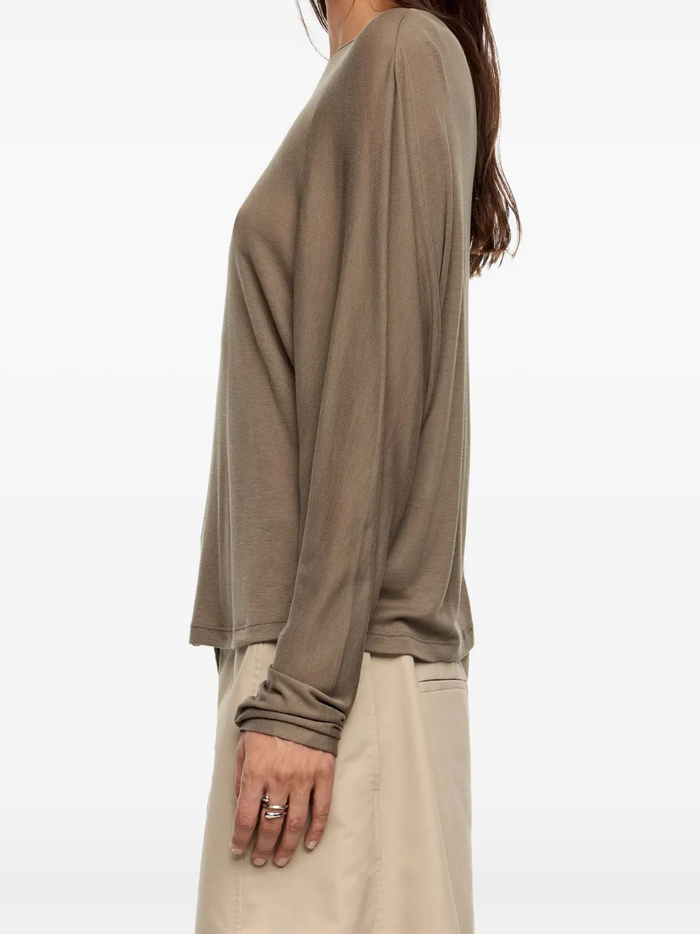 Bimba Y Lola Fluid Raglan Sleeve T-shirt In Brown