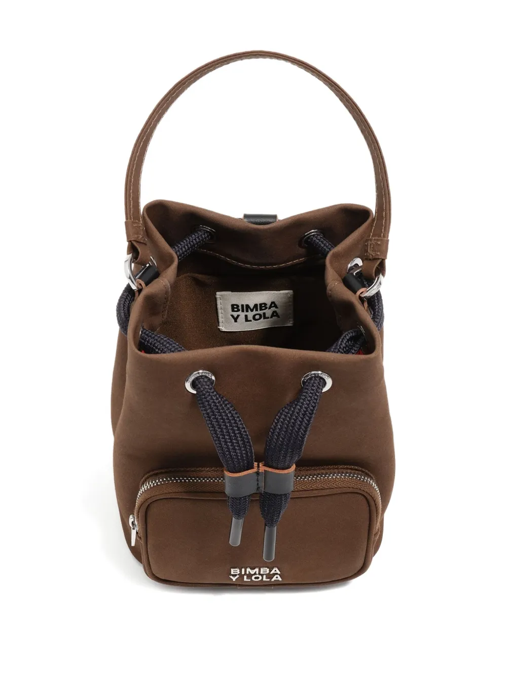 Bimba Y Lola Mini Drawstring Bucket Bag In Brown