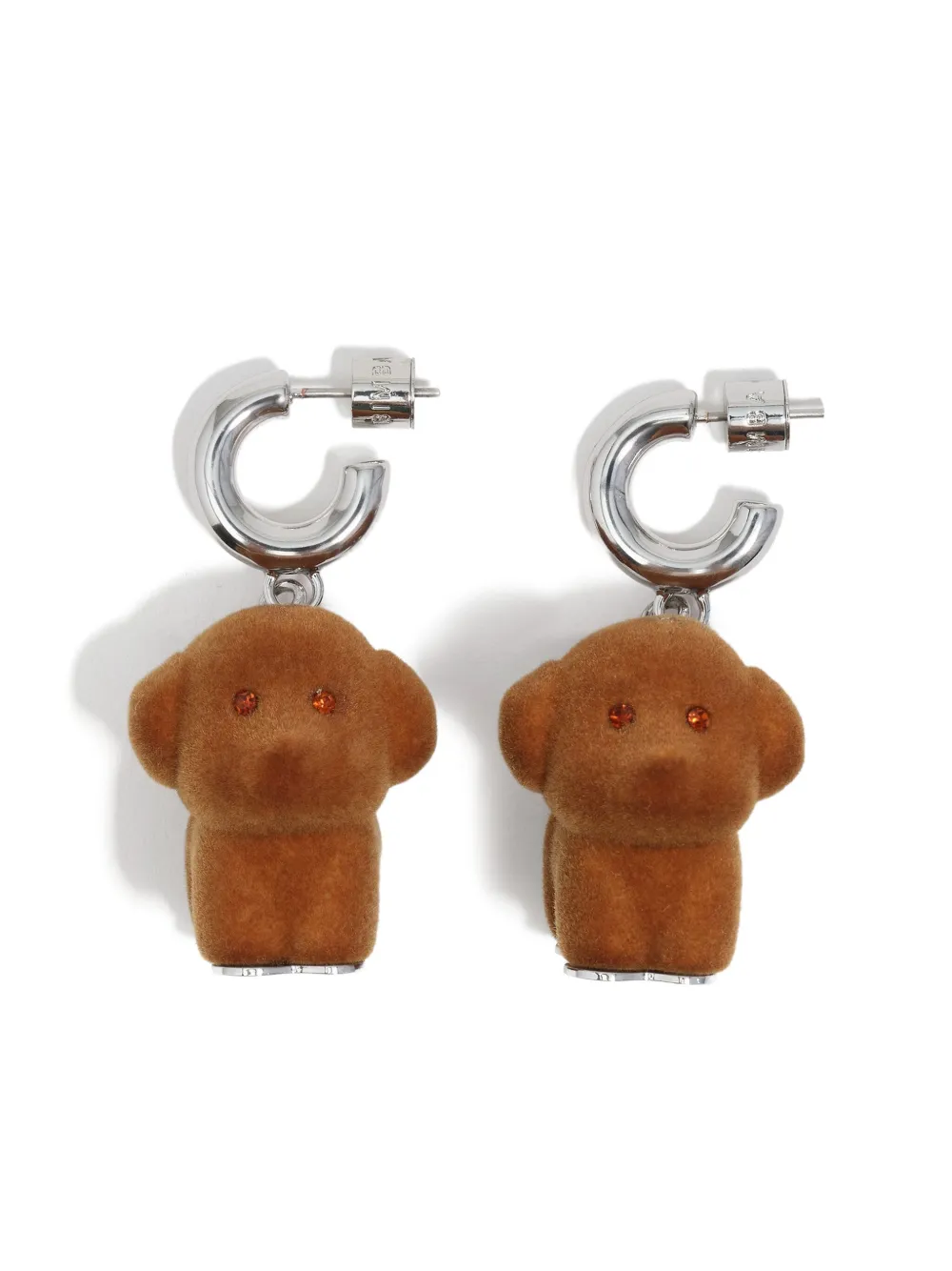 Bimba Y Lola Dog-motif Earrings In Brown