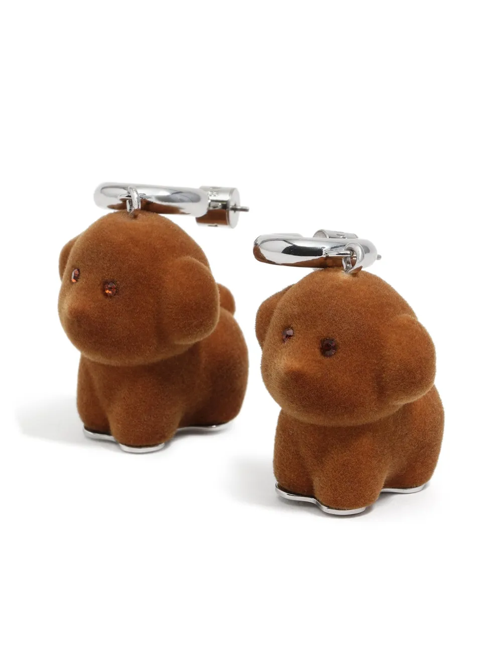 Bimba Y Lola Dog-motif Earrings In Brown