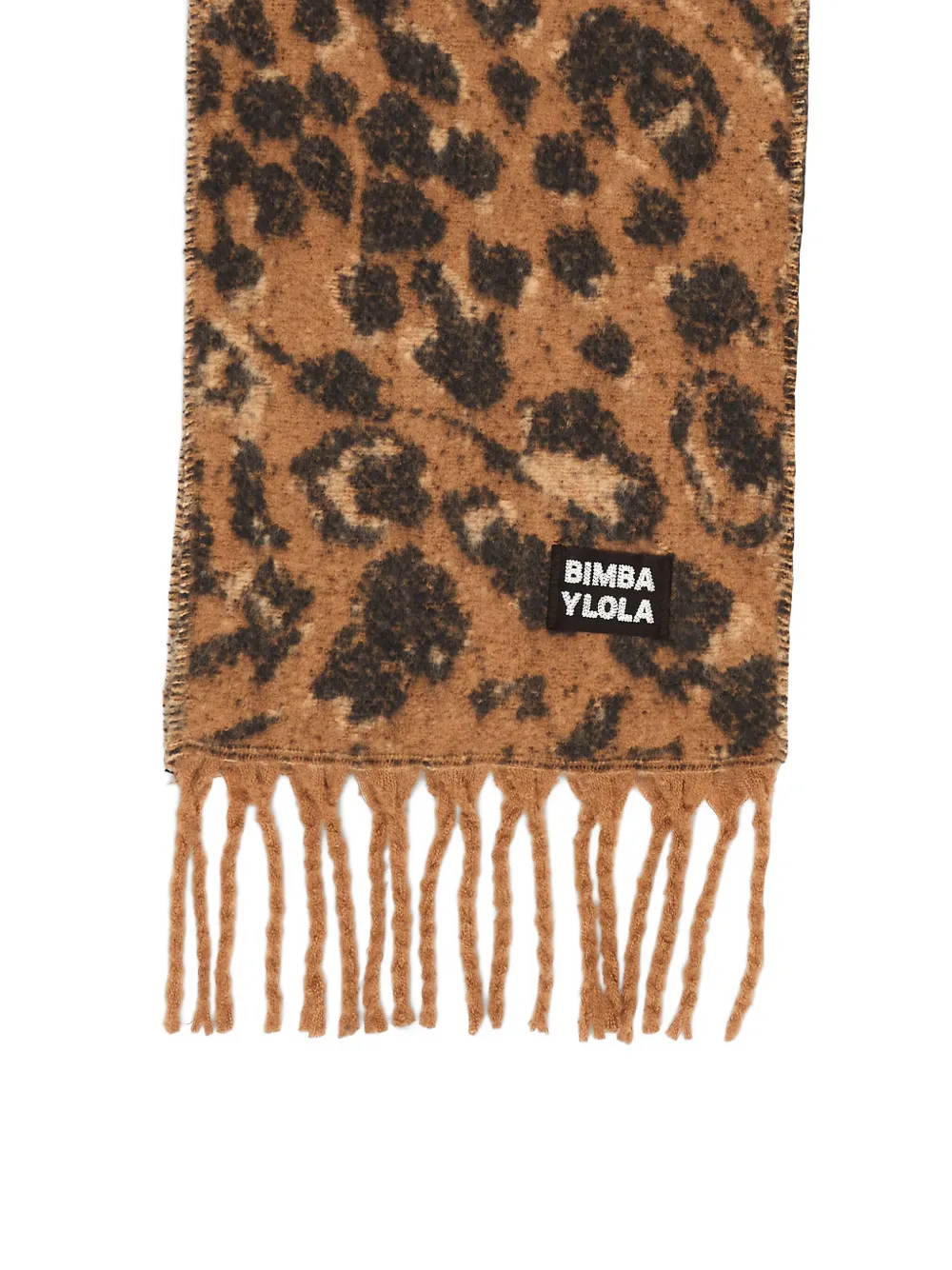 Bimba y Lola Sjaal met dierenprint en franje - Bruin