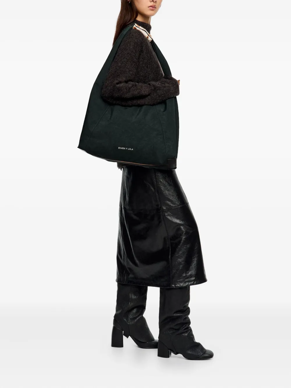 Bimba y Lola logo-detail shoulder bag - Groen