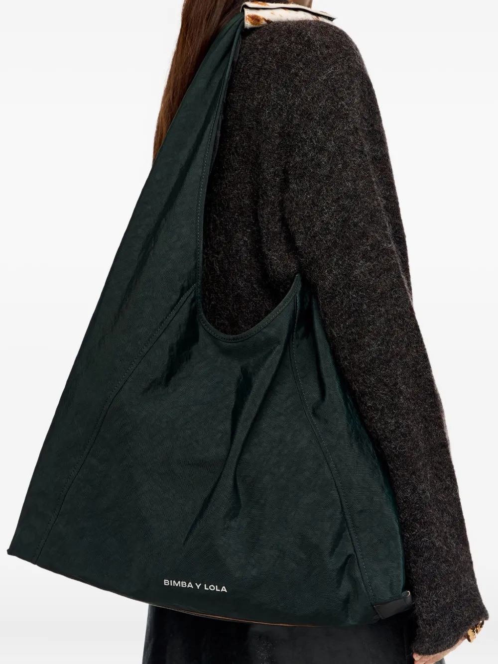 Bimba Y Lola Logo-detail Shoulder Bag In Green