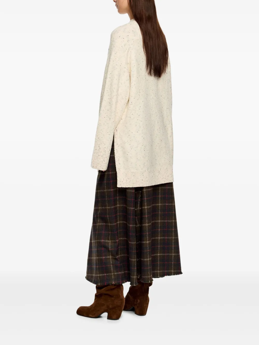 Bimba Y Lola Speckled High-neck Top In White