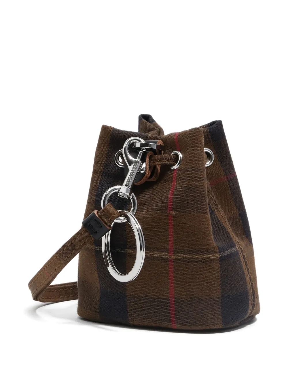 Bimba Y Lola Checked Makeup Bag In Brown