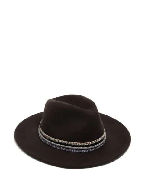 Bimba y Lola woven-trim wool hat