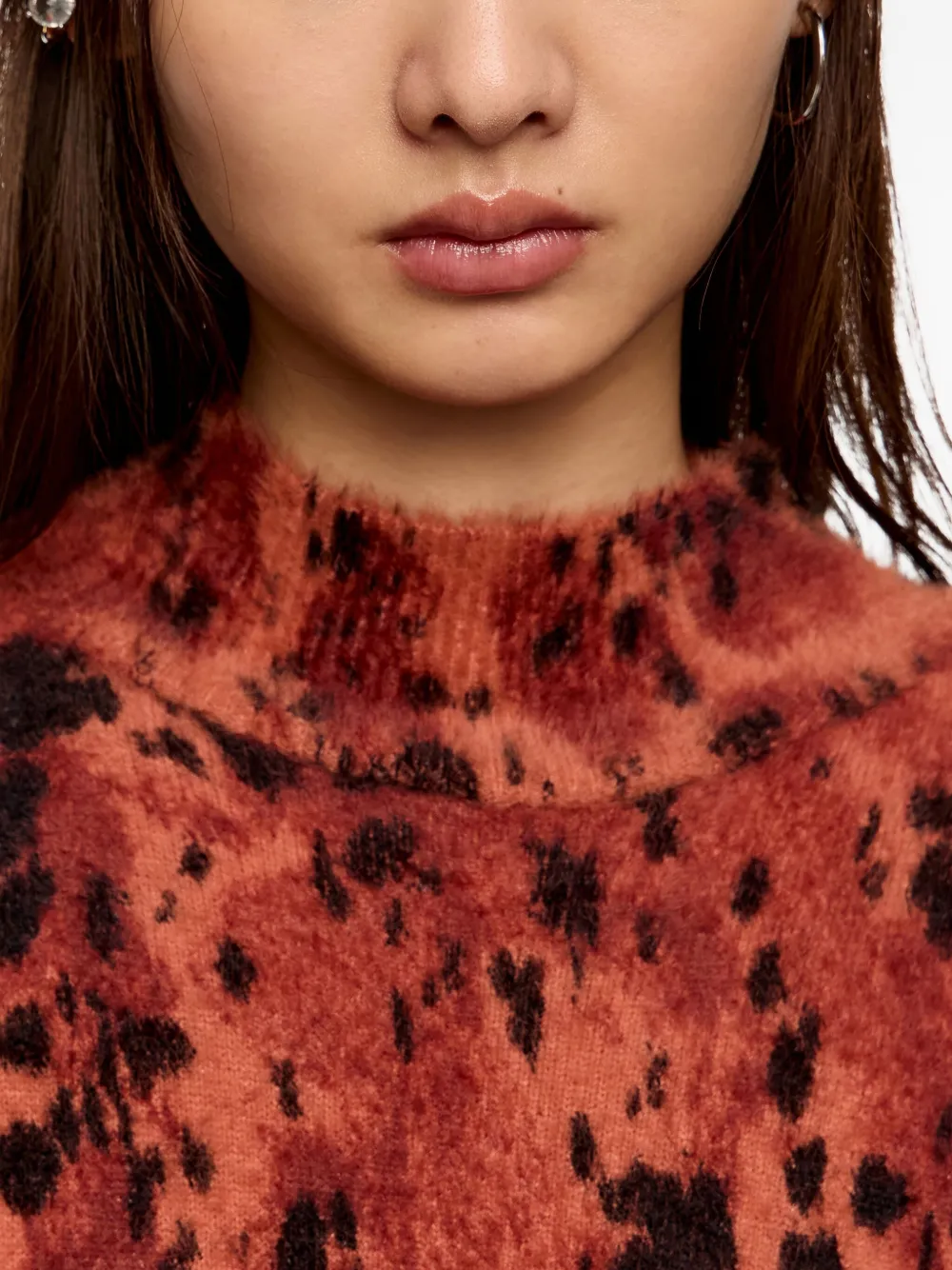 Bimba y Lola Top met hoge hals en patroon Oranje