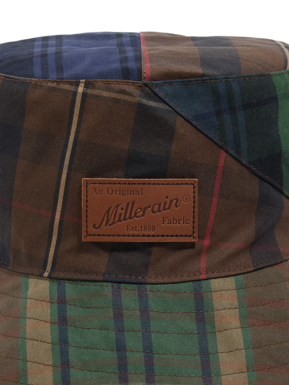 Bimba Y Lola Patchwork-plaid Cotton Bucket Hat In Green