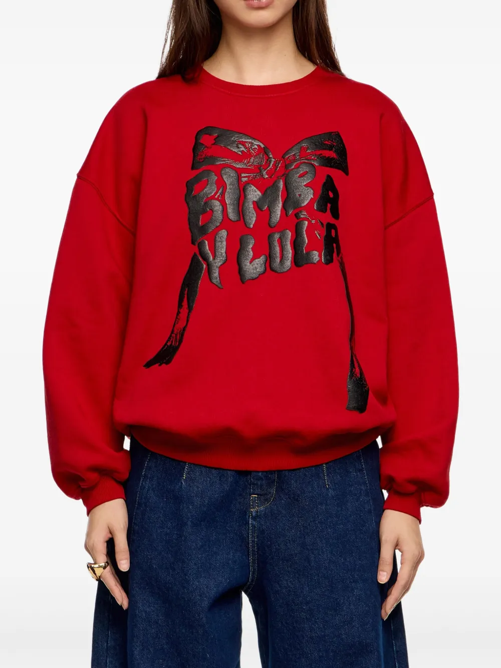 Bimba y Lola Katoenen sweater met print Rood