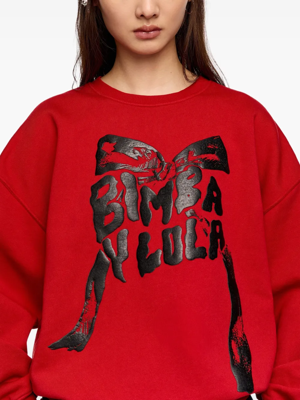 Bimba y Lola Katoenen sweater met print Rood