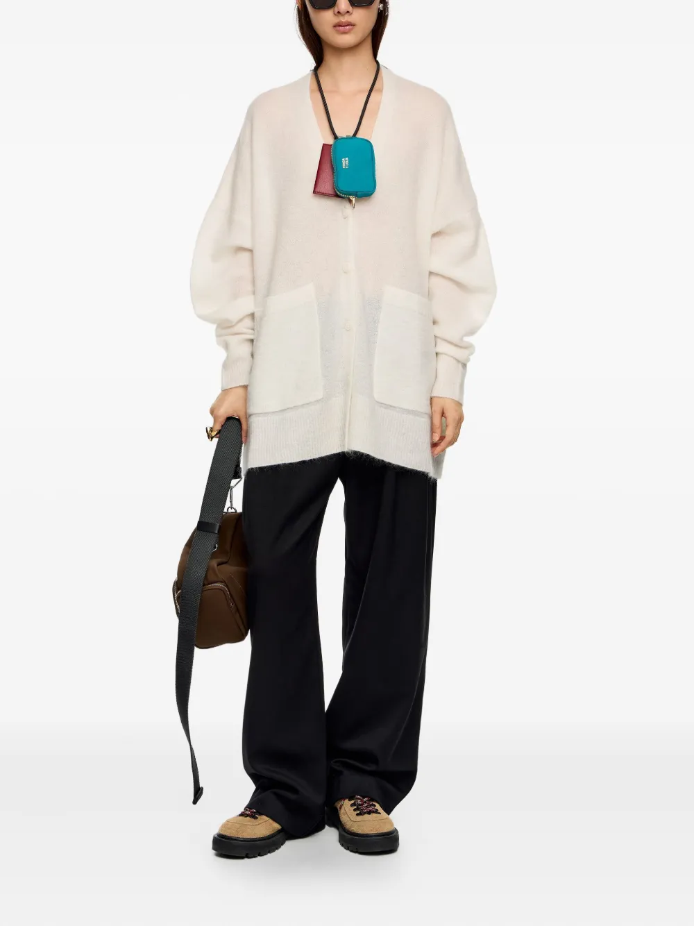 Bimba Y Lola Pocket Cardigan In White