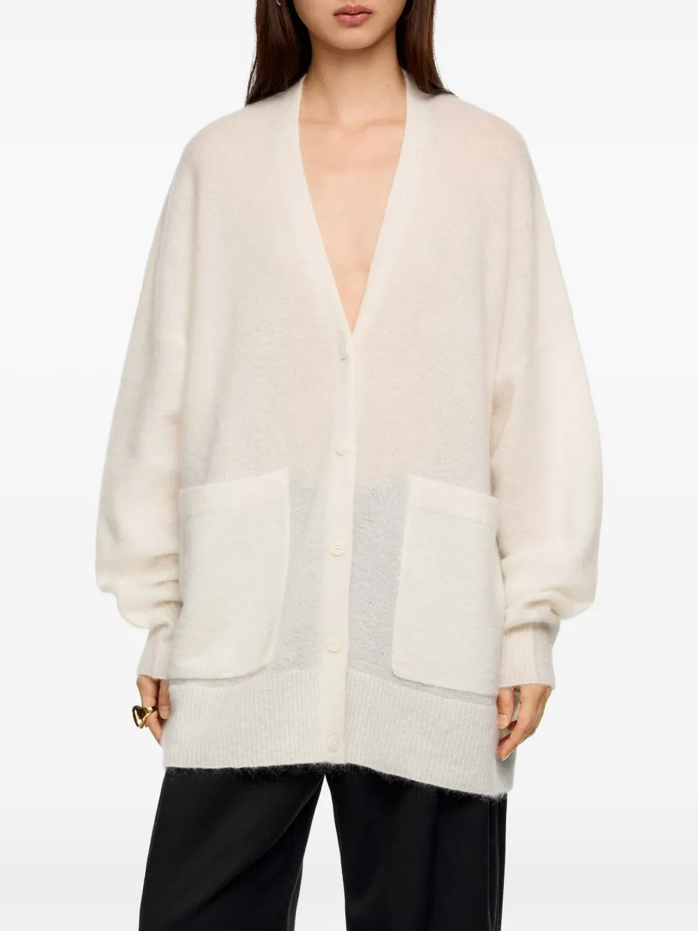 Bimba Y Lola Pocket Cardigan In White