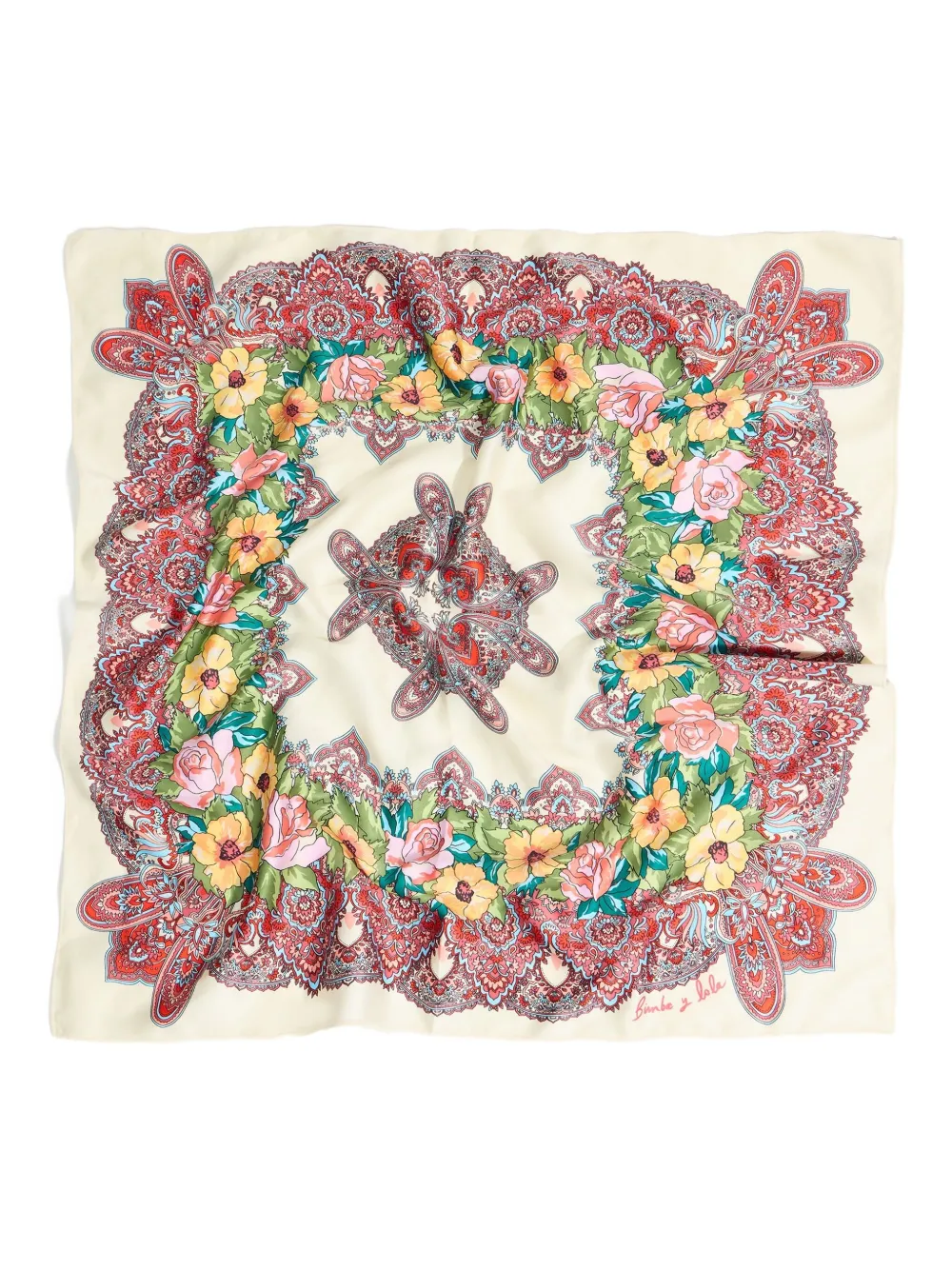 Bimba Y Lola Floral Paisley Charm And Scarf In Multi