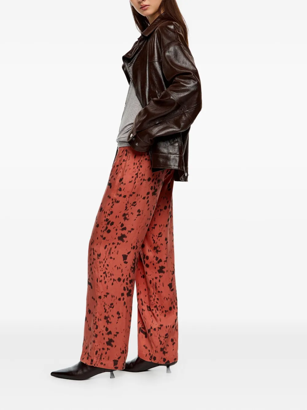 Bimba Y Lola Lynx-print Straight-leg Trousers In Multi