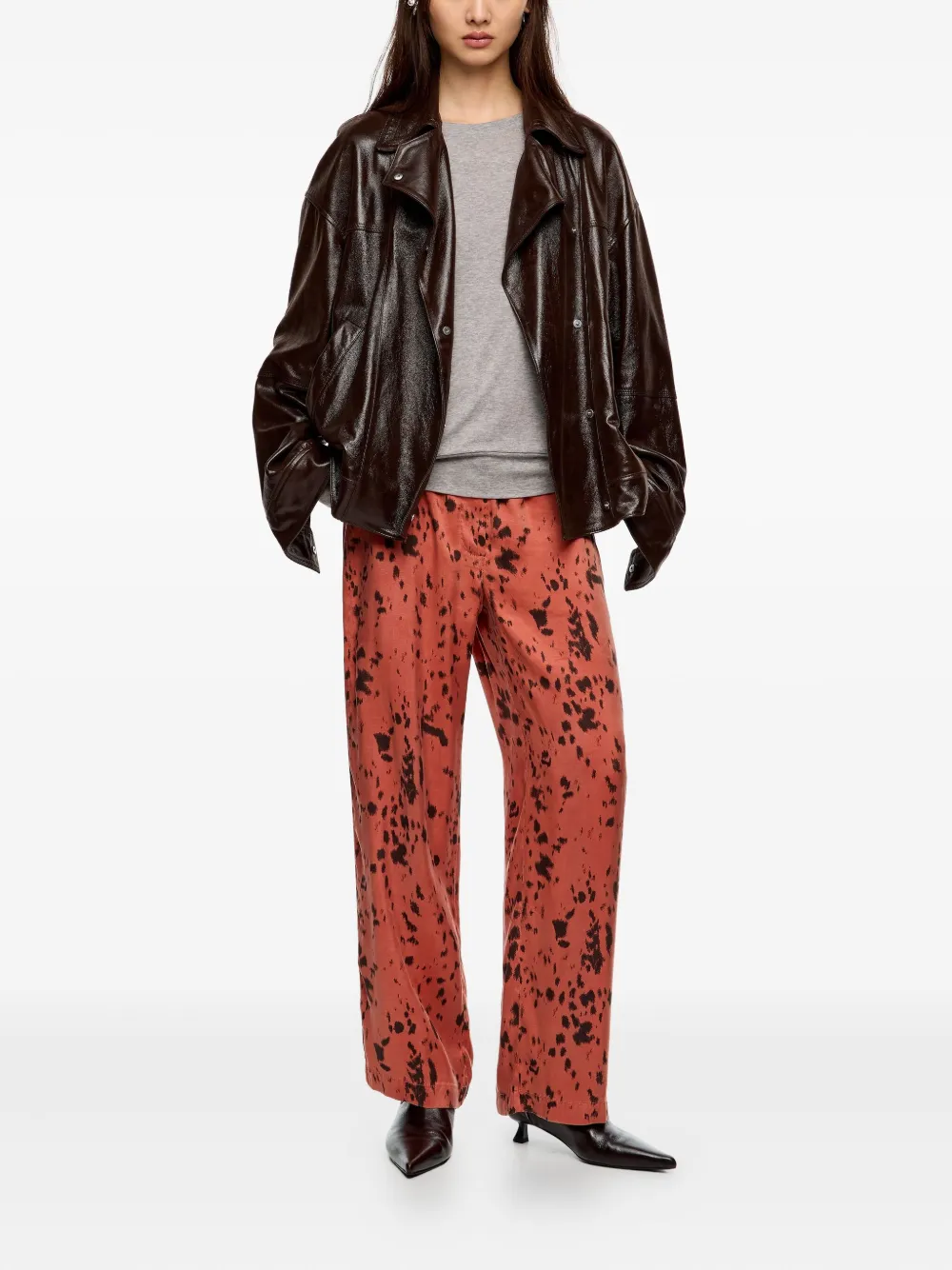 Bimba y Lola Straight broek met Lynx-print - Bruin