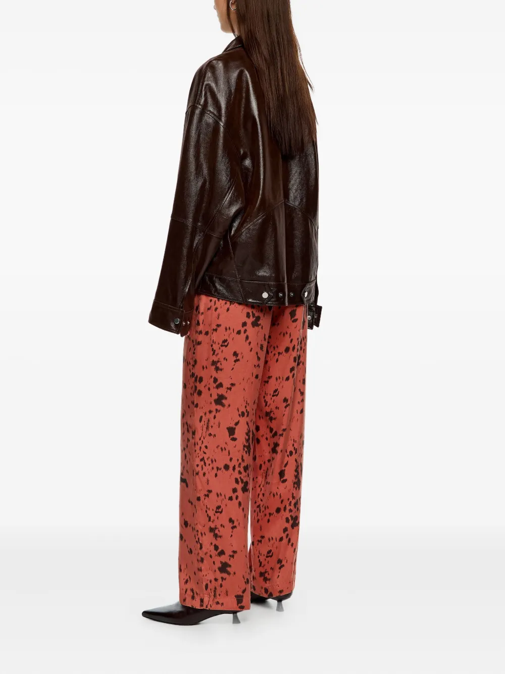Bimba Y Lola Lynx-print Straight-leg Trousers In Multi