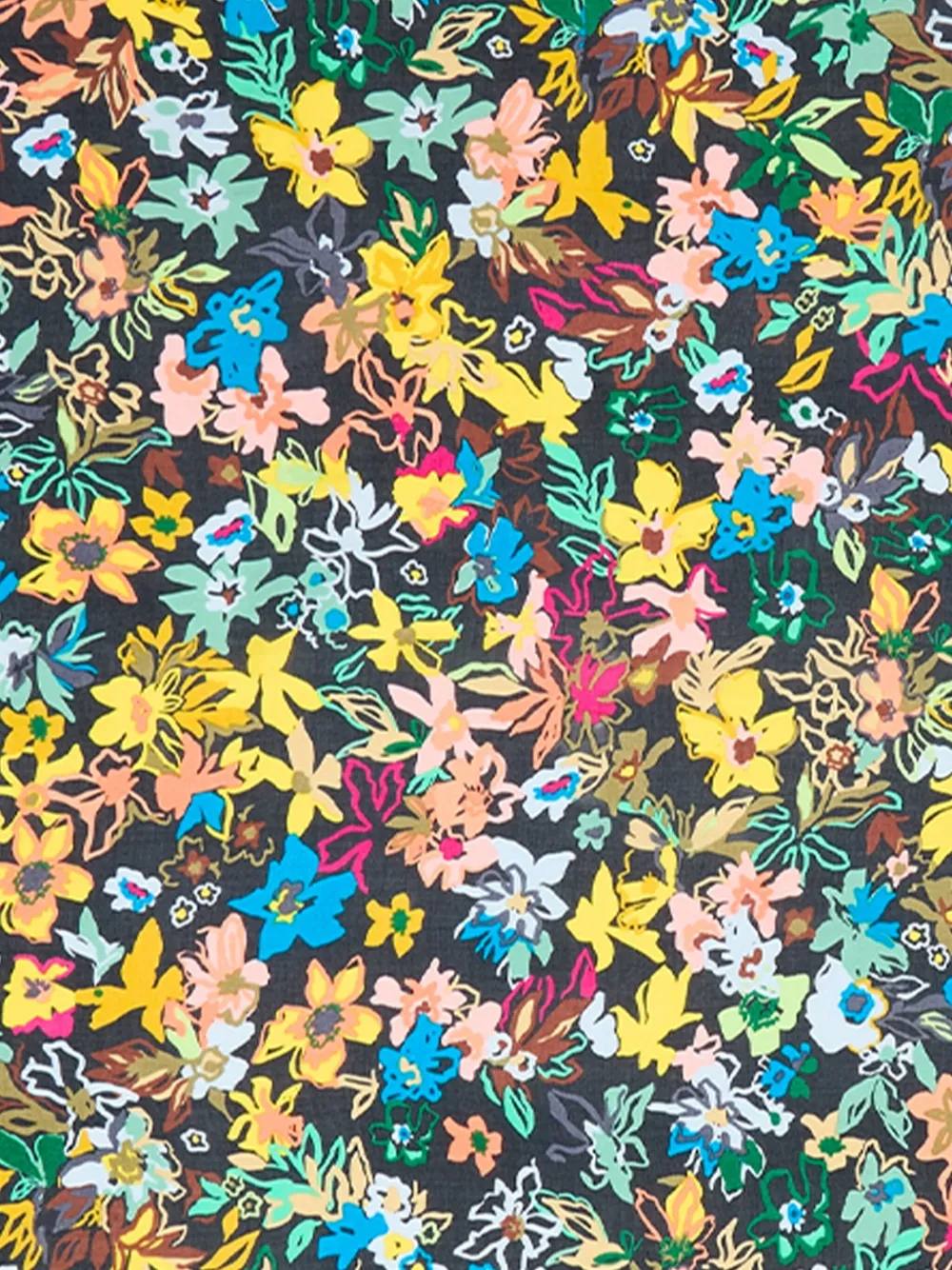 Bimba Y Lola Flower-print Fringed Scarf In Multi