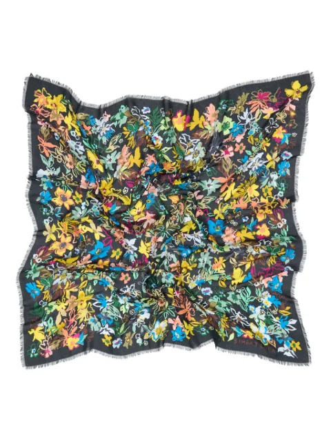 Bimba y Lola flower-print fringed scarf