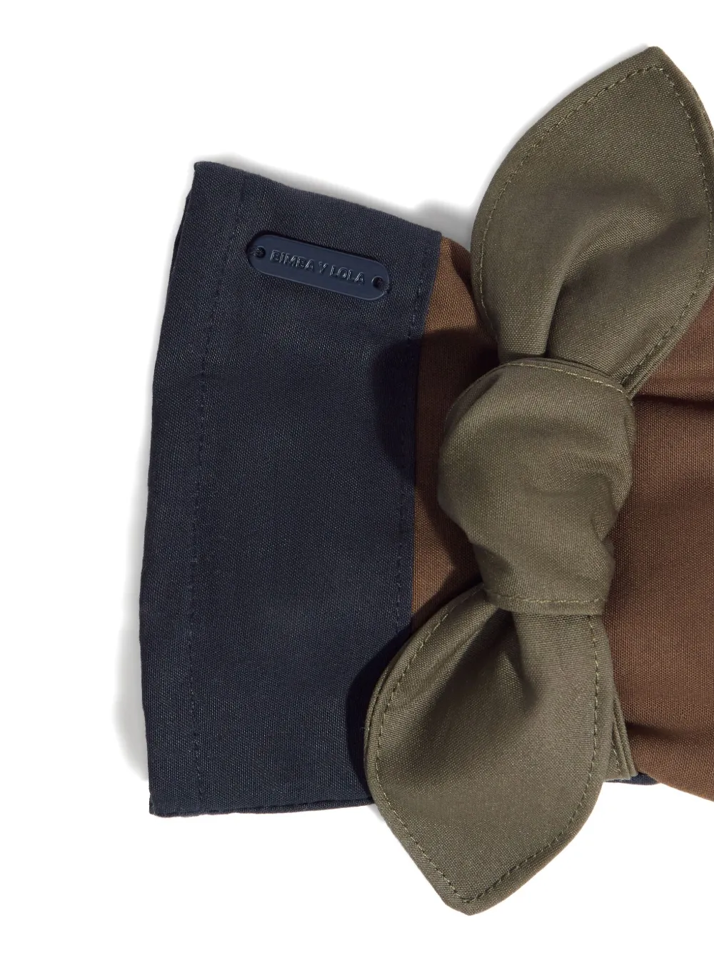 Bimba Y Lola Patchwork Bow Gloves In Brown