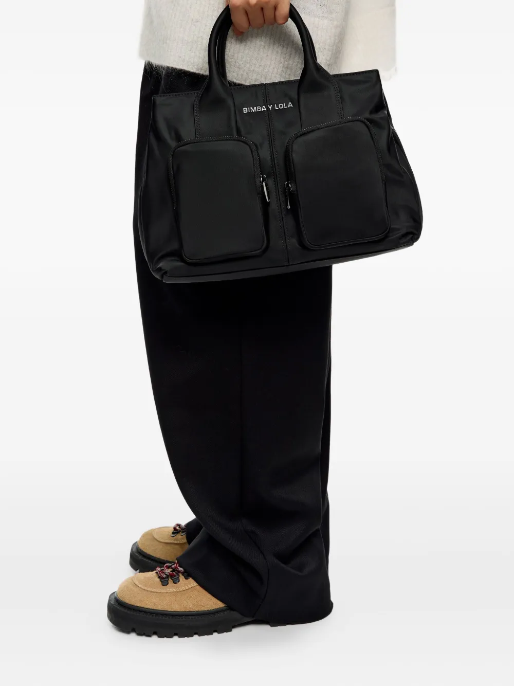 Bimba y Lola medium utility-pocket tote bag - Zwart
