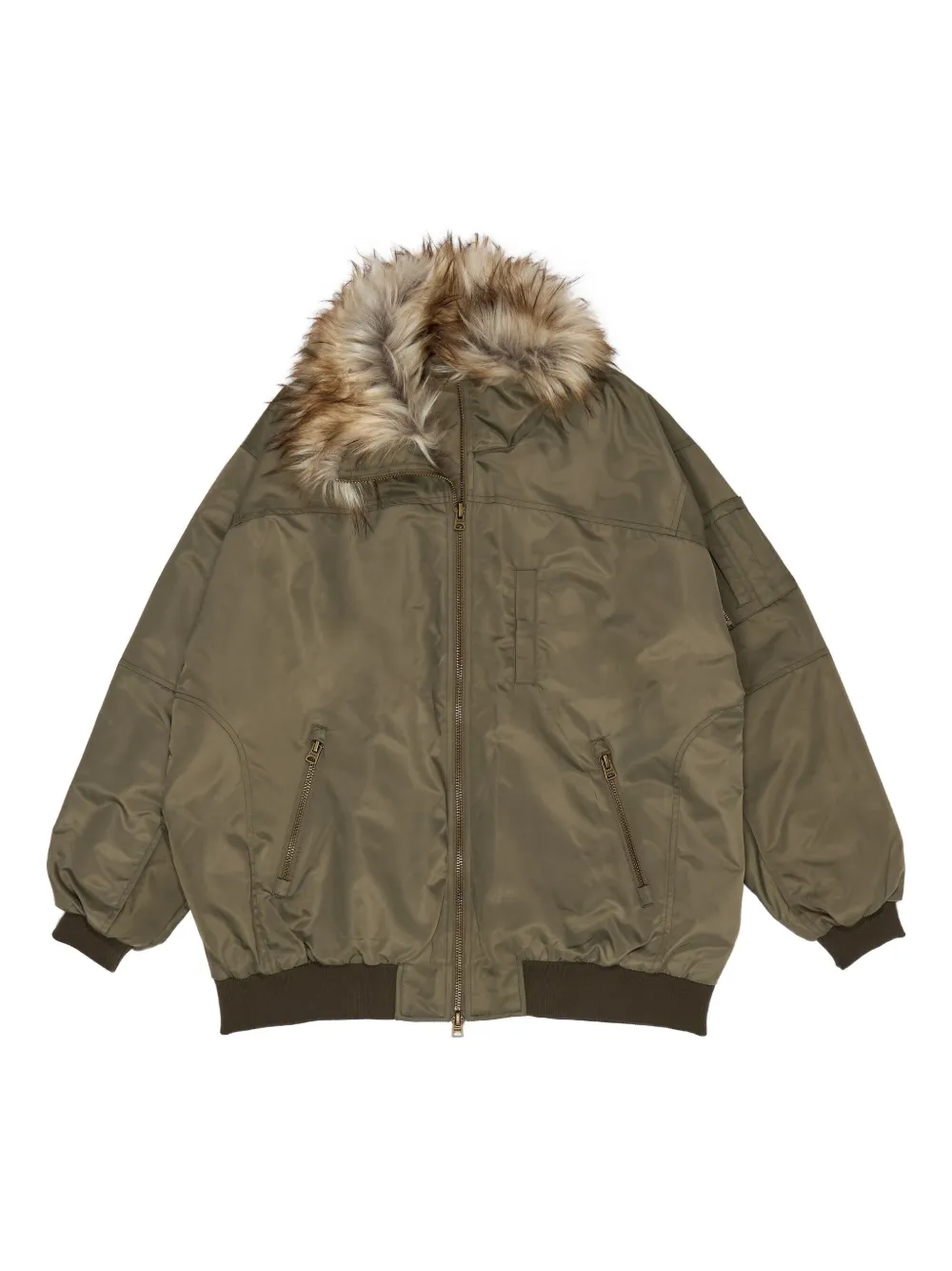 Bimba y Lola faux-fur-lined padded bomber jacket - Verde