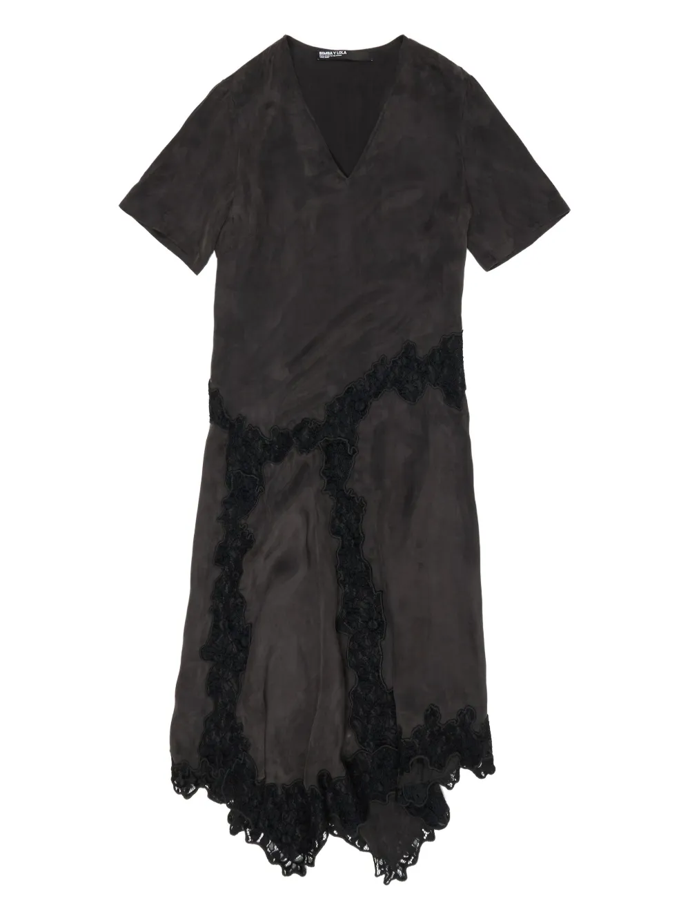 Bimba y Lola vestido de encaje con cuello en V | negro | Image 1