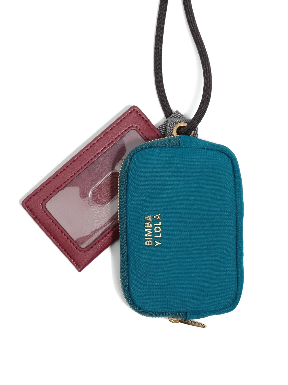 Bimba Y Lola Zip Logo-plaque Wallet In Blue