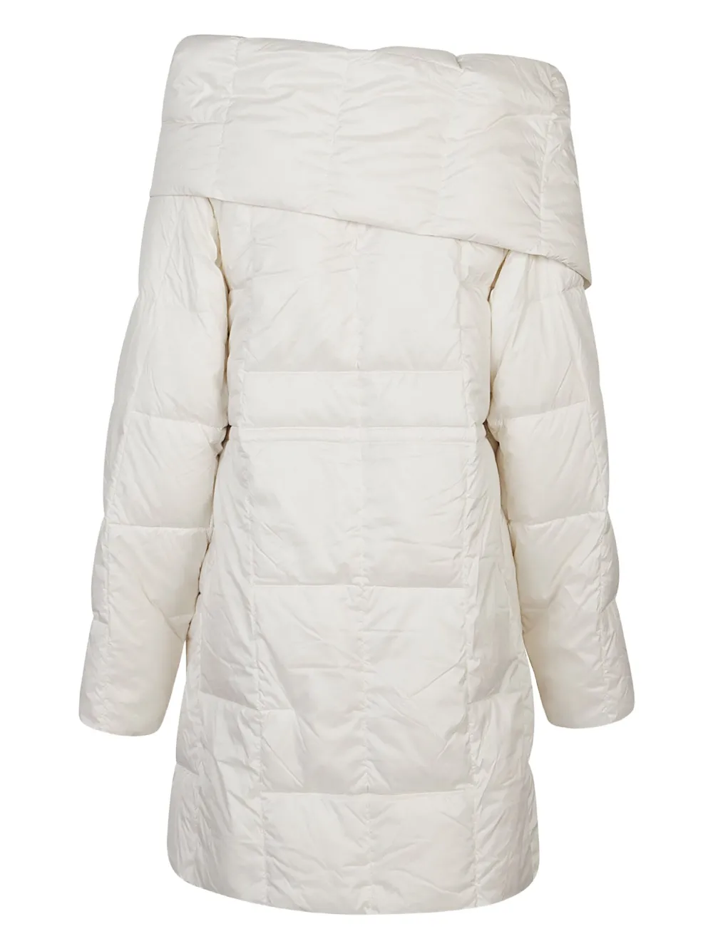 Add quilted wrap coat - Beige